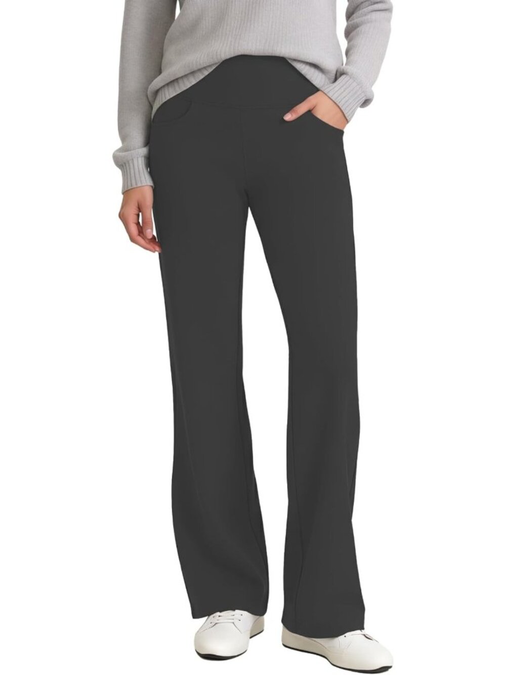 Cotton Bootcut Pants for Women, S-XXXL, 29''-35'' Inseam, Inner Pocket, Casual